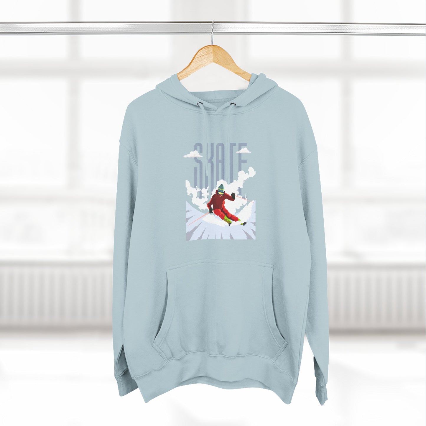 Skiing Fleece Hoodie, Cozy Winter Apparel, Outdoor Sports Gear, Snowboarding Holiday Wear