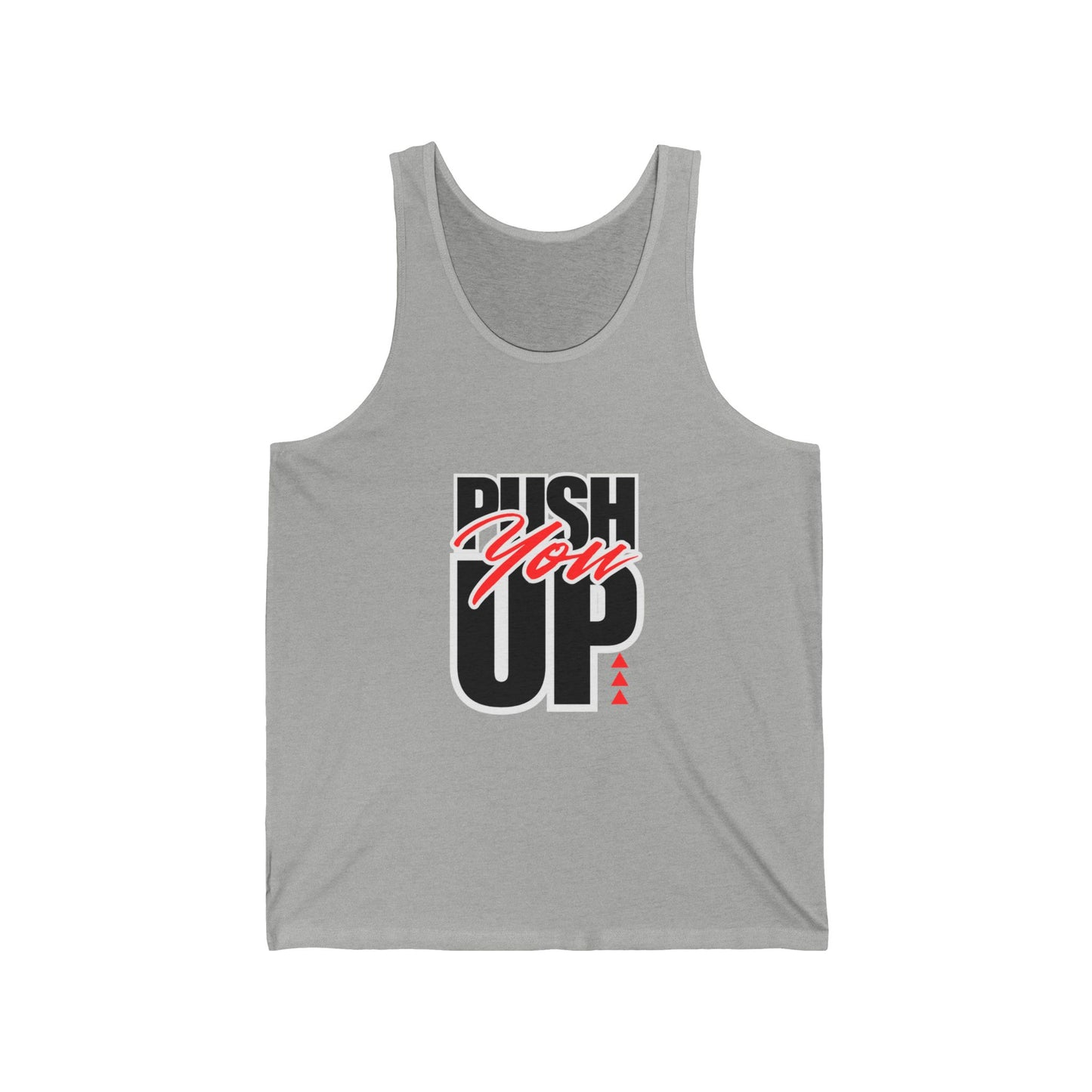 Motivational Unisex Jersey Tank - "Push You Up" | Gym Apparel, Casual Tank