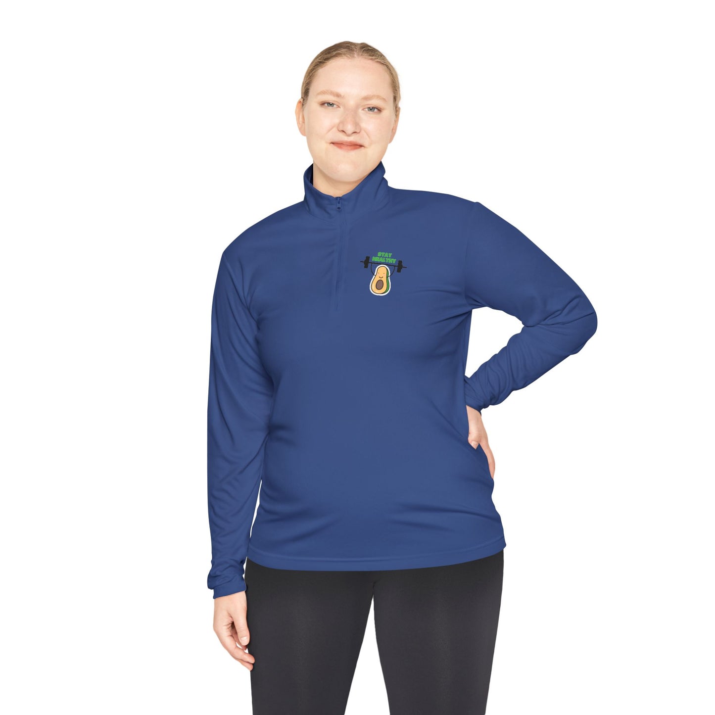 Fitness-Inspired Unisex Quarter-Zip Pullover - Casual Exercise Wear