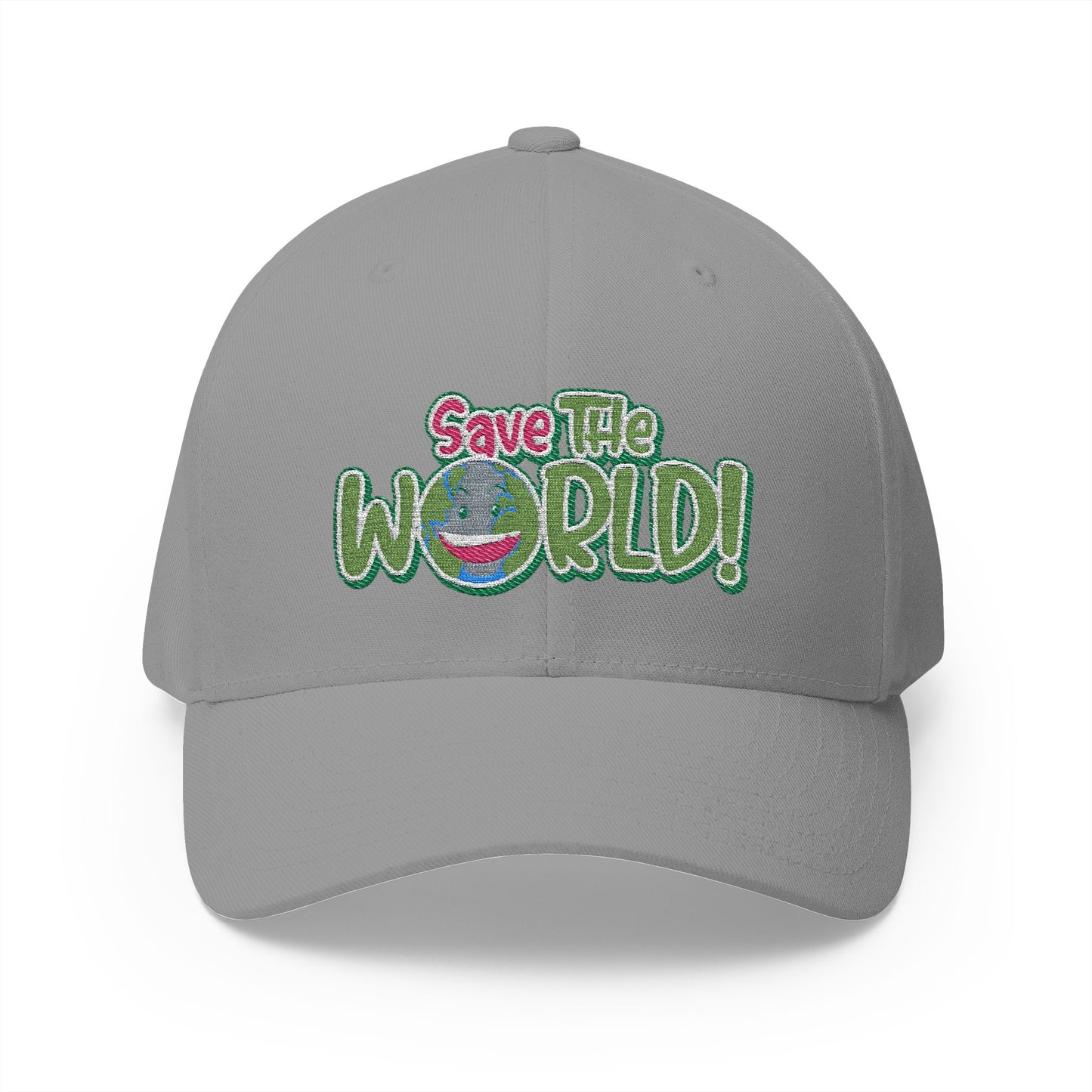 Eco-Friendly 'Save The World' Embroidered Cap, Sustainable Gift, Casual Style, Trendy Headwear
