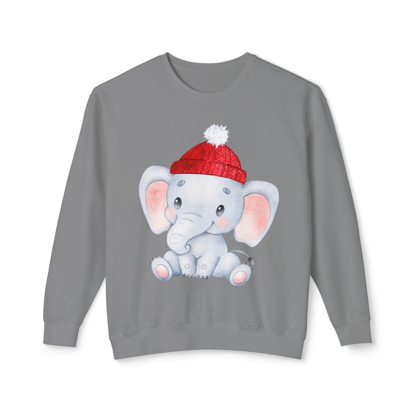 Adorable Elephant Crewneck Sweatshirt, Cute Unisex Sweatshirt, Cozy Lightweight Top