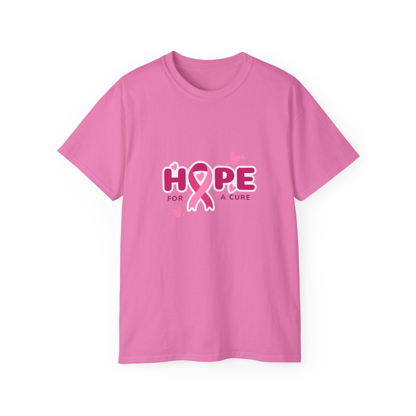 Hope for a Cure Tee, Breast Cancer Awareness Shirt, Cotton T-Shirt