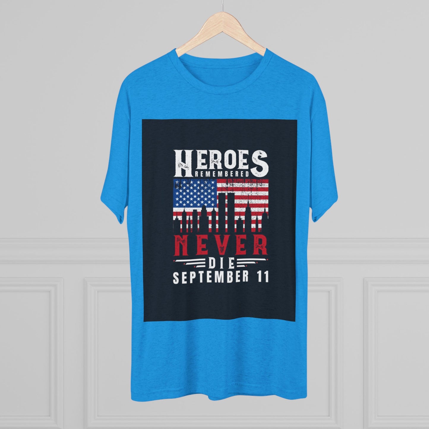 Heroes Remembered 9/11 Unisex Crew Tee, Patriot Tee, Memorial Shirt