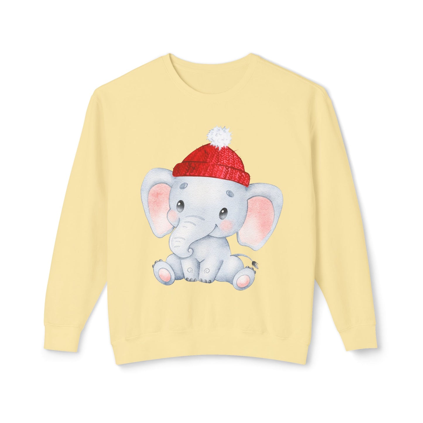 Adorable Elephant Crewneck Sweatshirt, Cute Unisex Sweatshirt, Cozy Lightweight Top