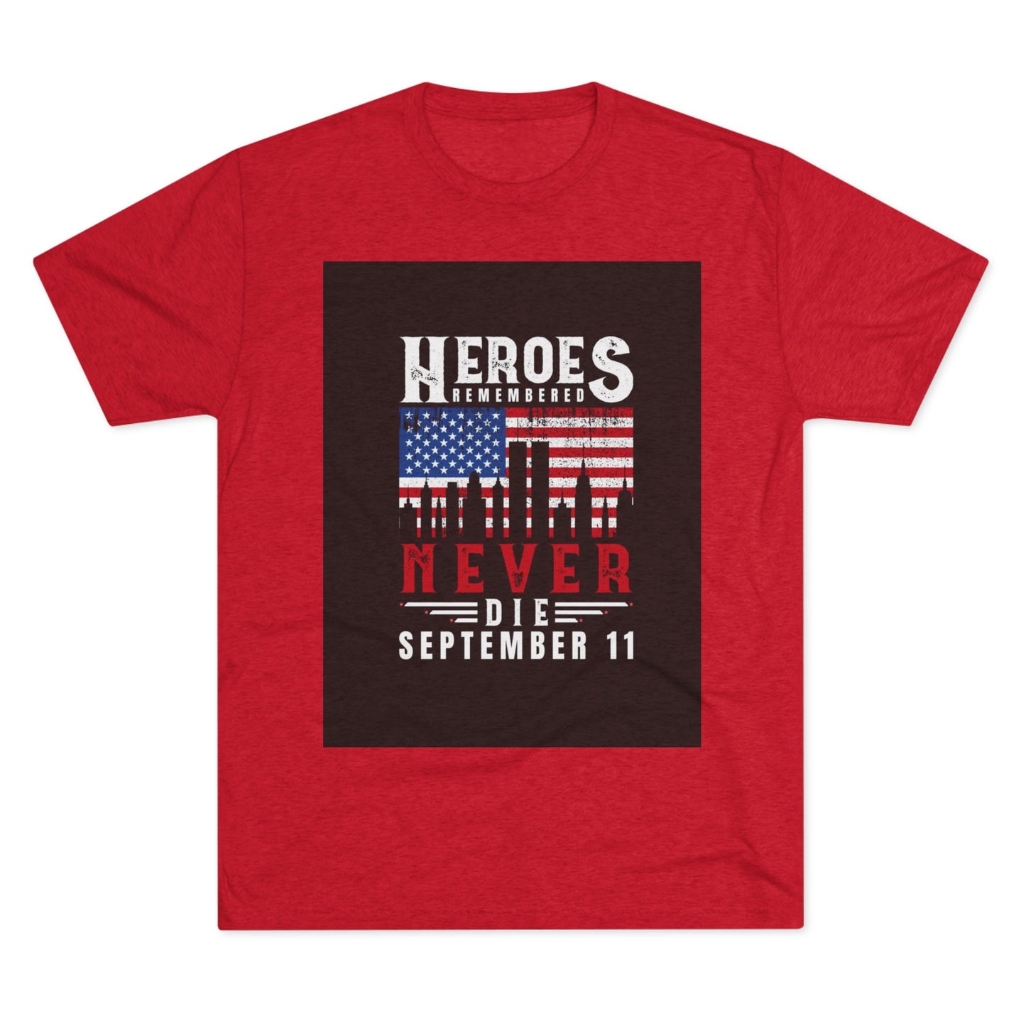 Heroes Remembered 9/11 Unisex Crew Tee, Patriot Tee, Memorial Shirt