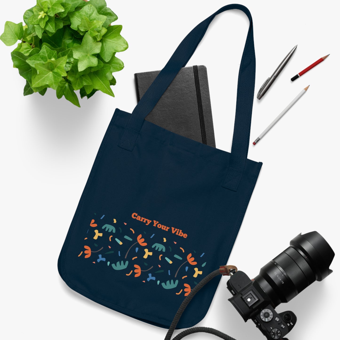 Organic Canvas Tote Bag with Design - Eco-Friendly Reusable