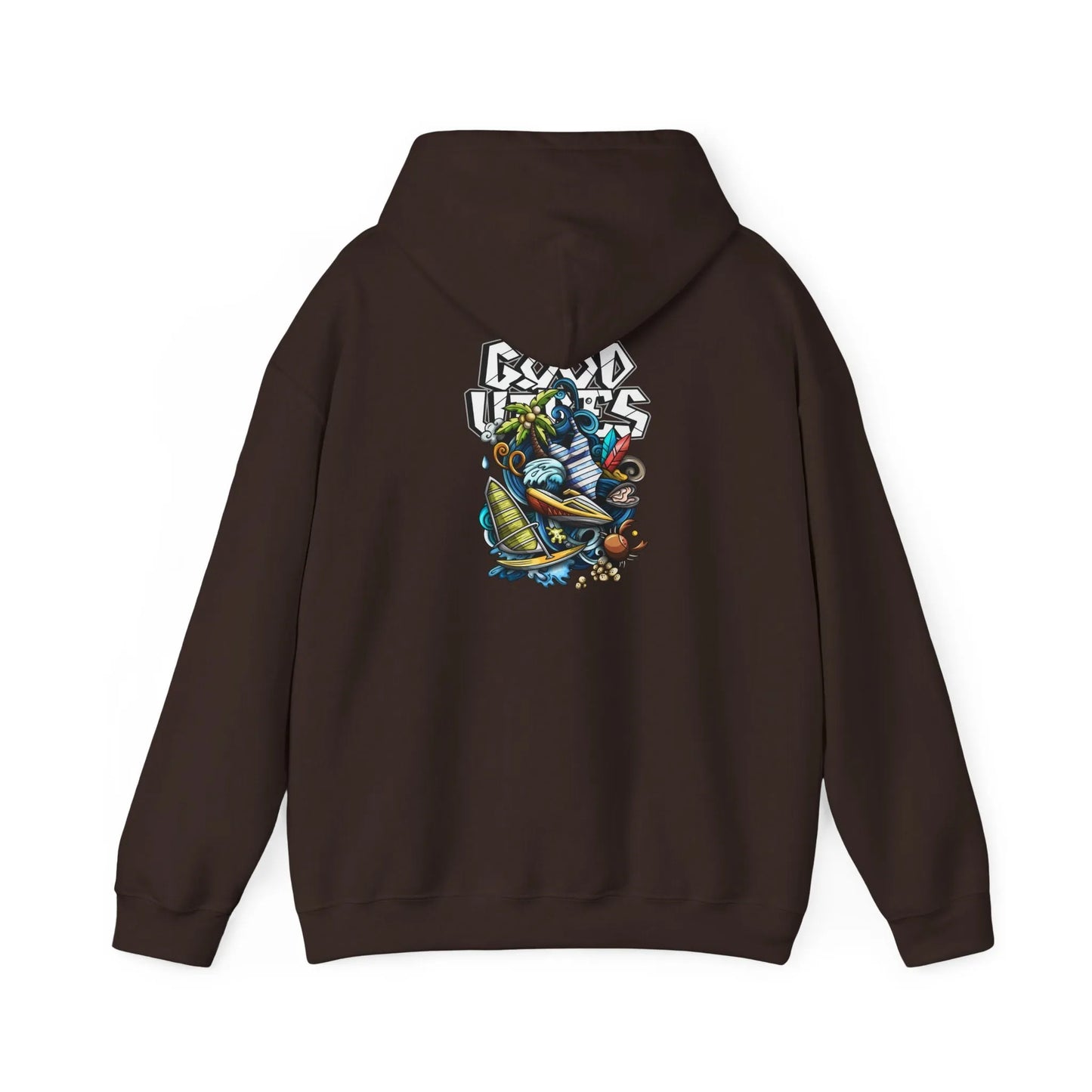 Good Vibes Graffiti Hoodie Sweatshirt, Cozy, Casual Gift, Relaxation Apparel Printify Good Vibes Graffiti Hoodie Sweatshirt, Cozy, Casual Gift, Relaxation Apparel Printify