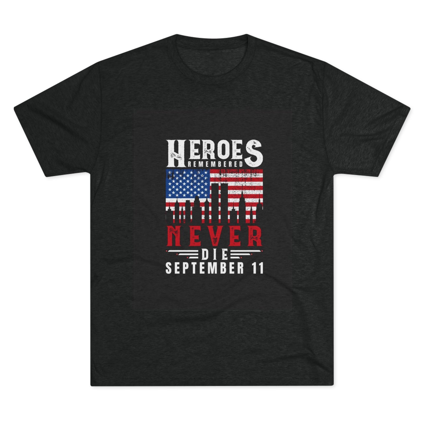 Heroes Remembered 9/11 Unisex Crew Tee, Patriot Tee, Memorial Shirt