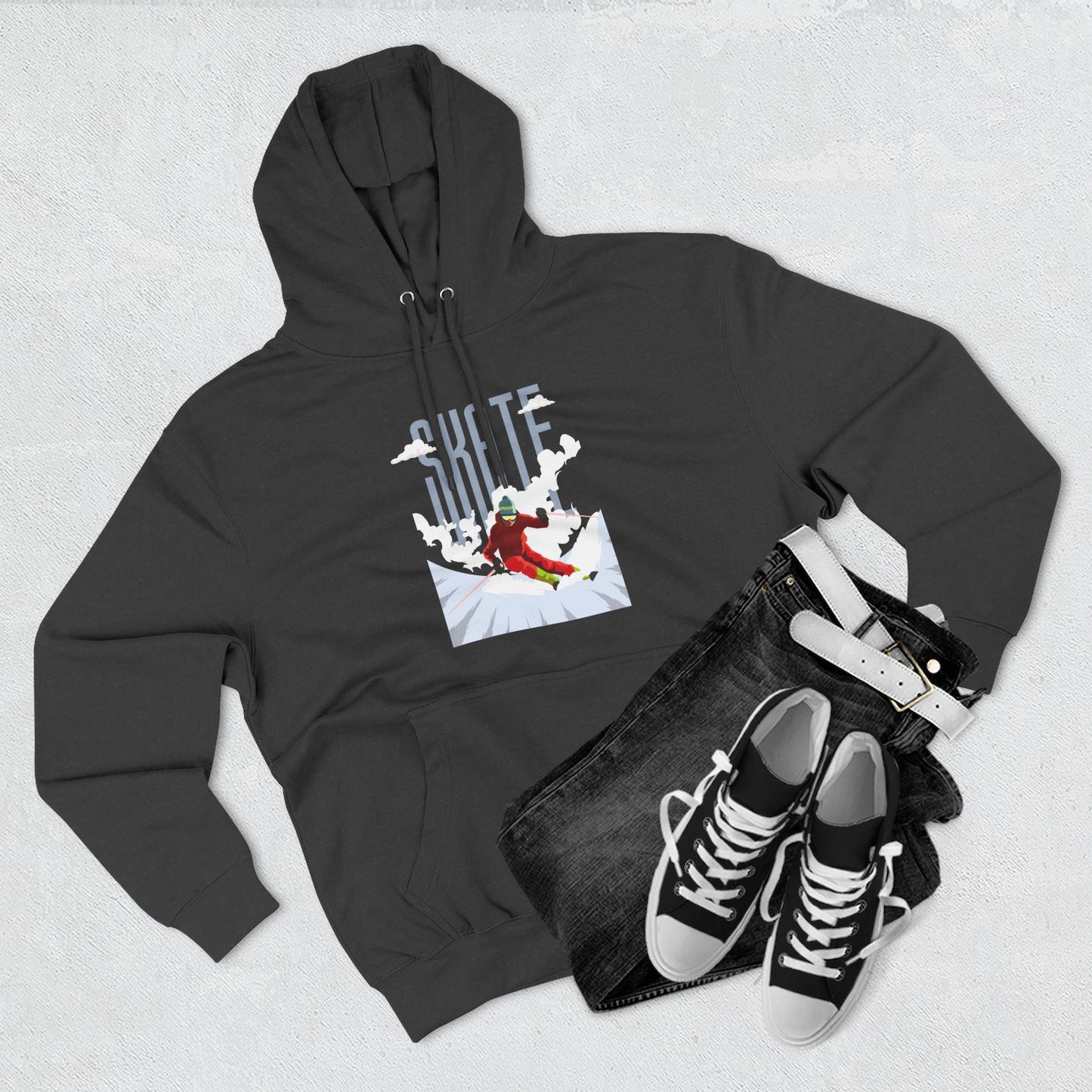 Skiing Fleece Hoodie, Cozy Winter Apparel, Outdoor Sports Gear, Snowboarding Holiday Wear