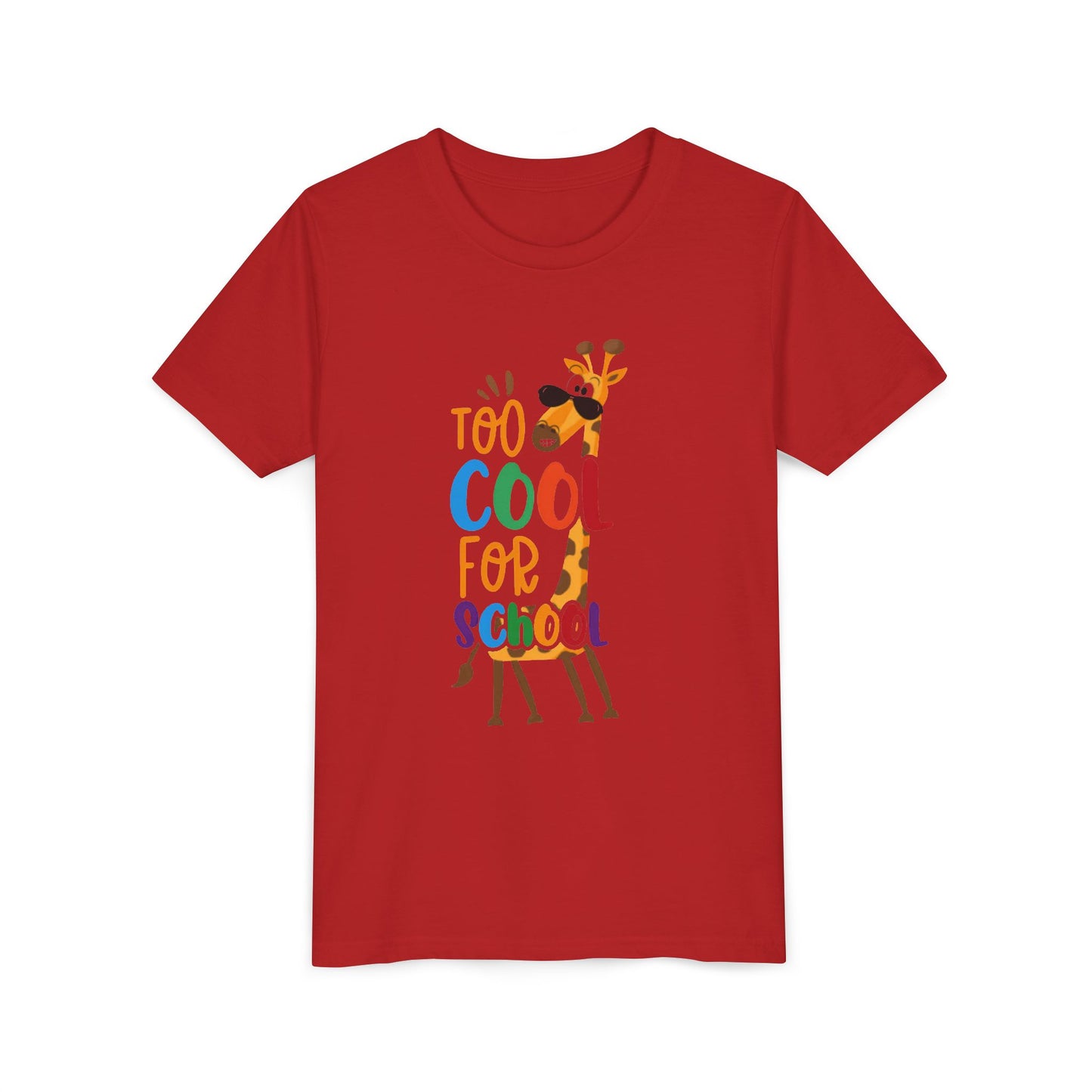 Youth Short Sleeve Tee, 'Too Cool for School' Kids T-shirt, Perfect for Back to School, Casual Wear