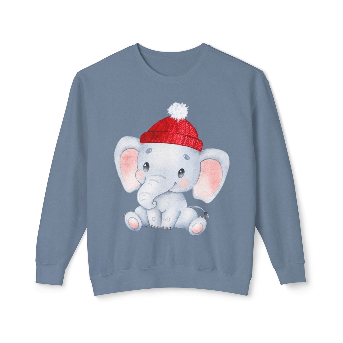 Adorable Elephant Crewneck Sweatshirt, Cute Unisex Sweatshirt, Cozy Lightweight Top