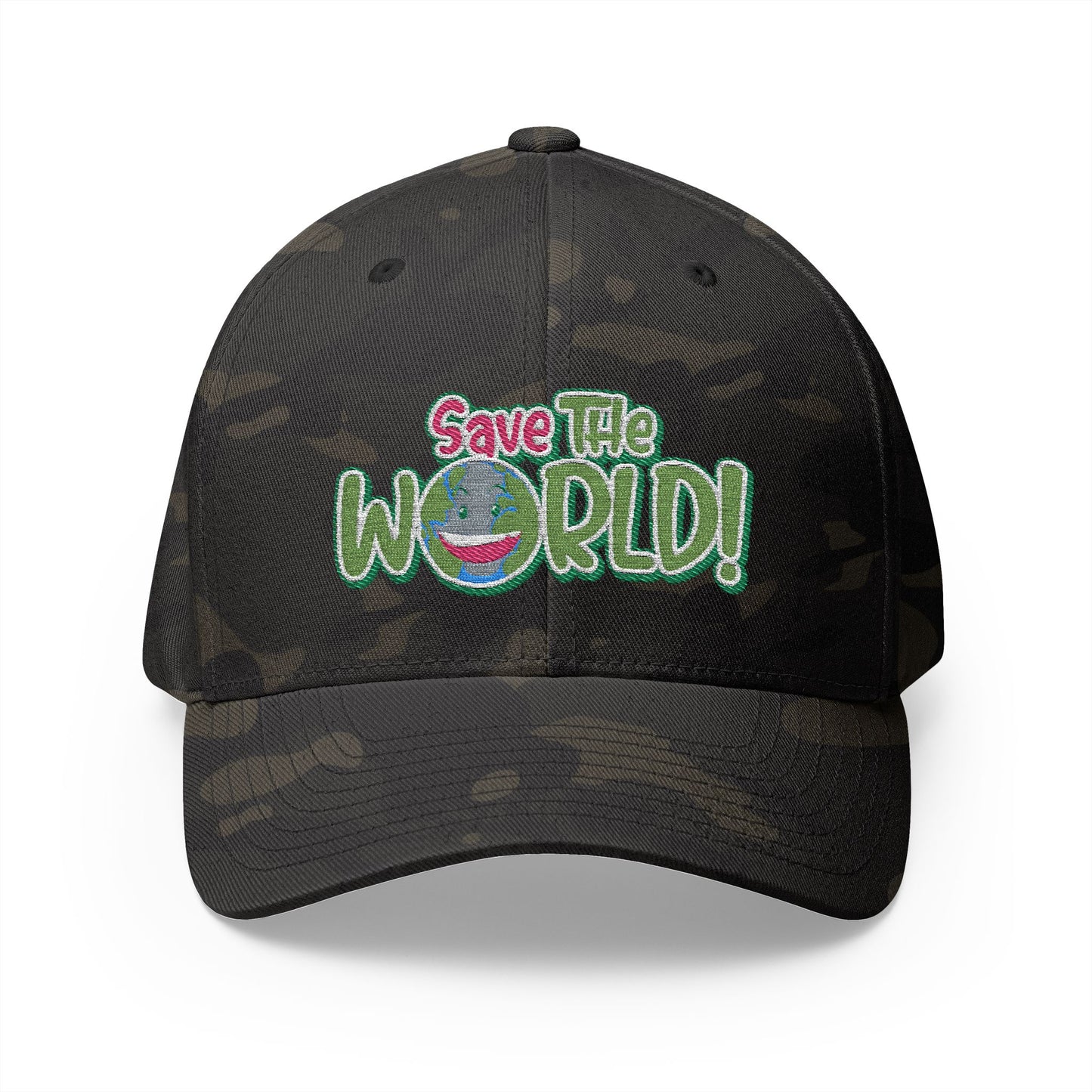 Eco-Friendly 'Save The World' Embroidered Cap, Sustainable Gift, Casual Style, Trendy Headwear