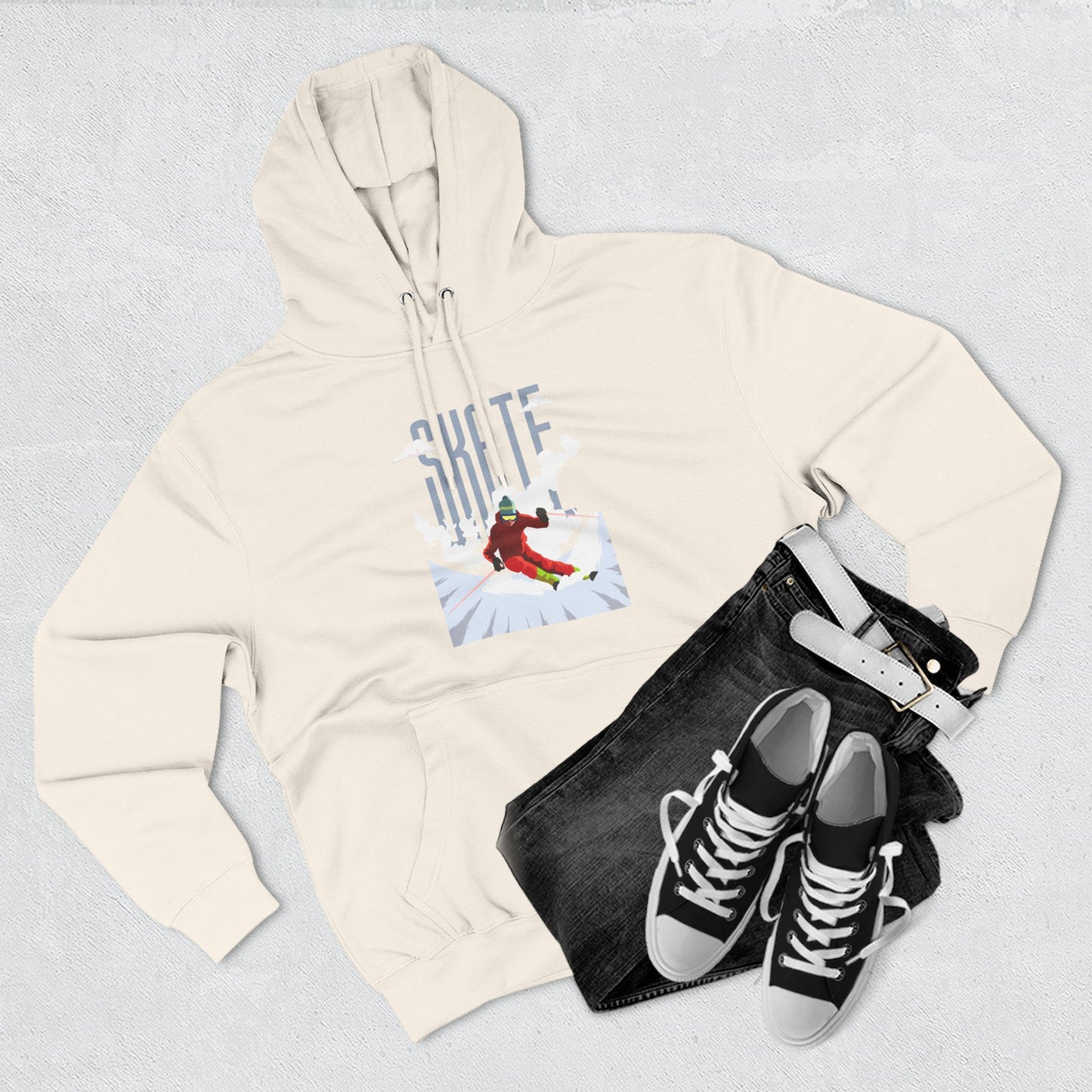 Skiing Fleece Hoodie, Cozy Winter Apparel, Outdoor Sports Gear, Snowboarding Holiday Wear