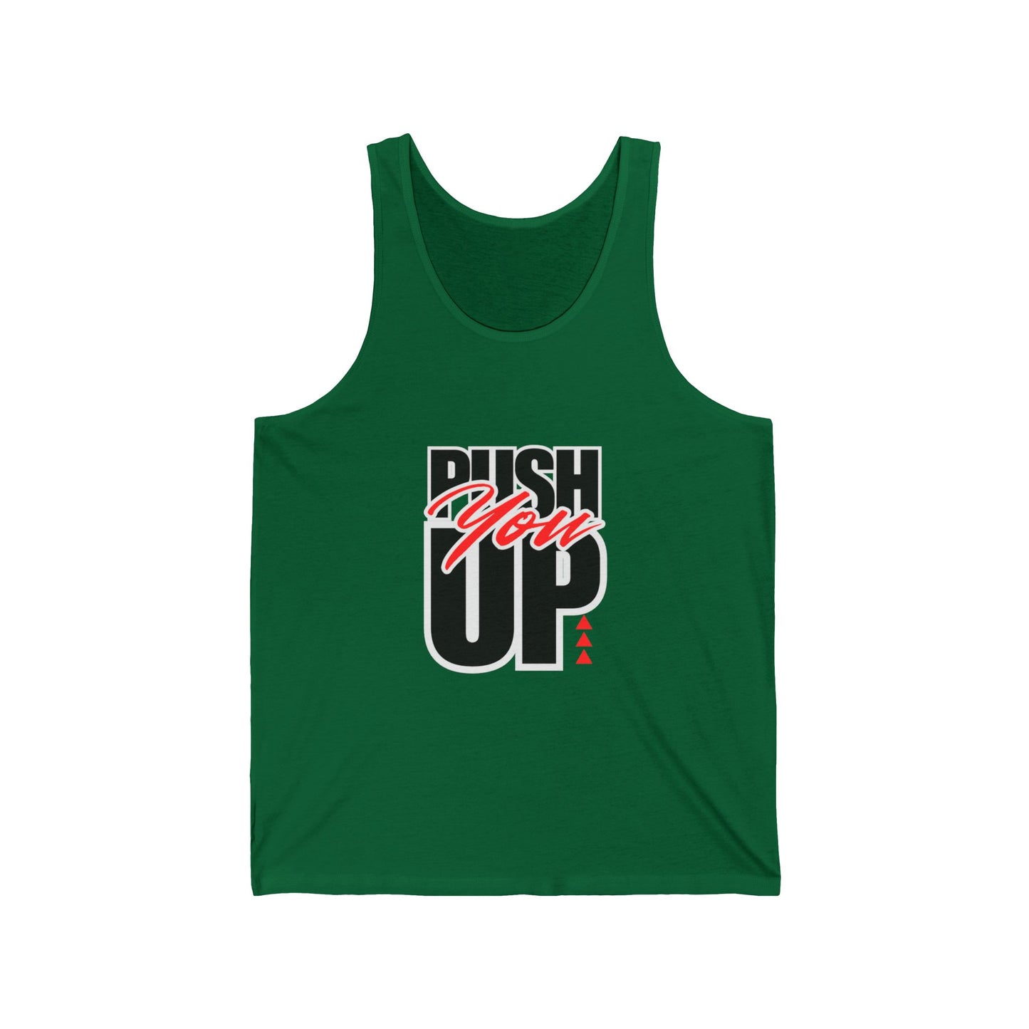 Motivational Unisex Jersey Tank - "Push You Up" | Gym Apparel, Casual Tank
