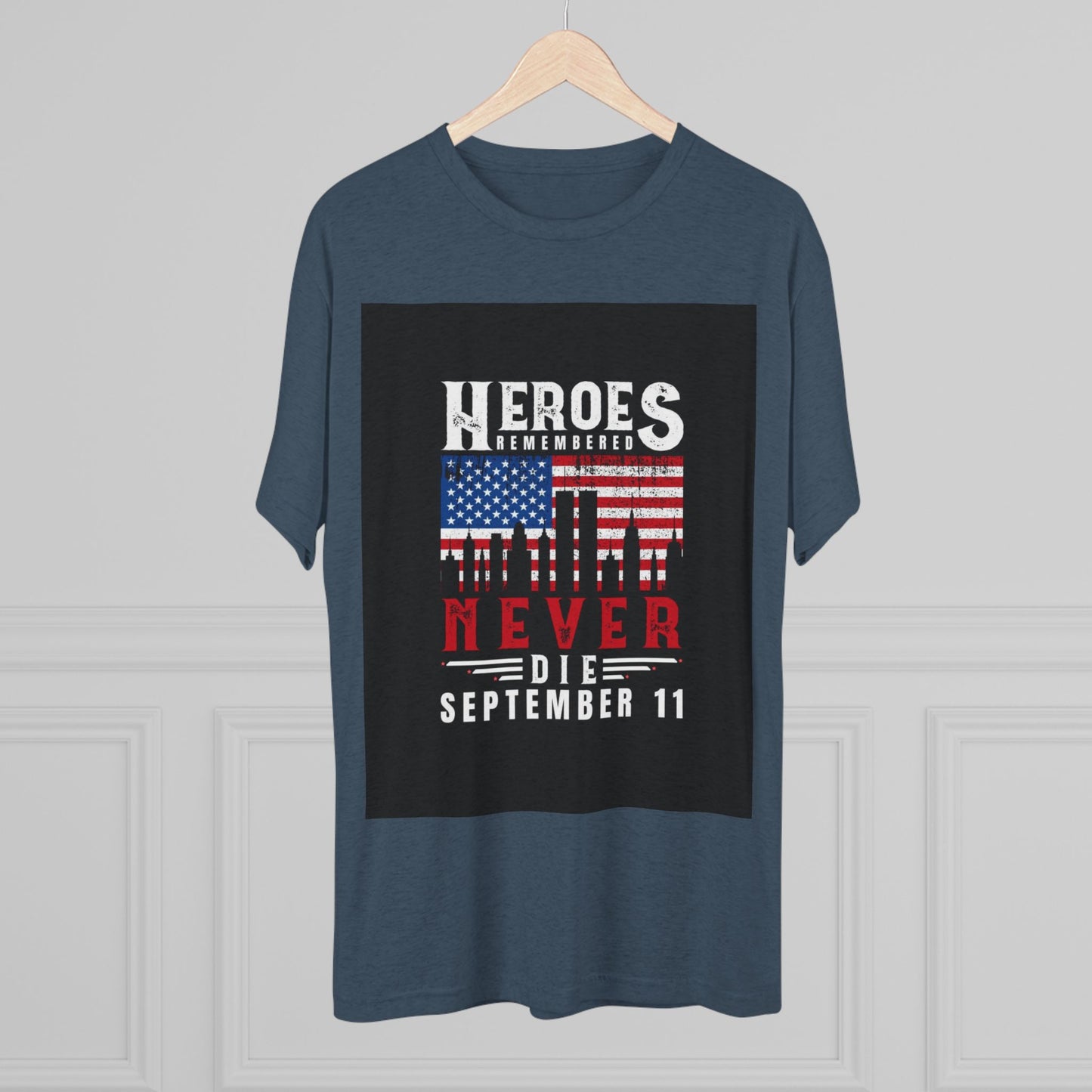Heroes Remembered 9/11 Unisex Crew Tee, Patriot Tee, Memorial Shirt
