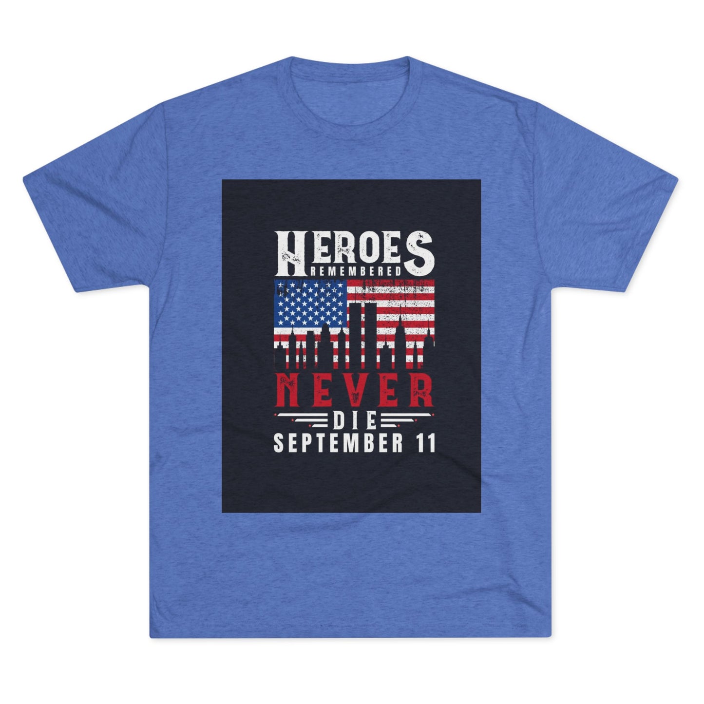 Heroes Remembered 9/11 Unisex Crew Tee, Patriot Tee, Memorial Shirt Printify
