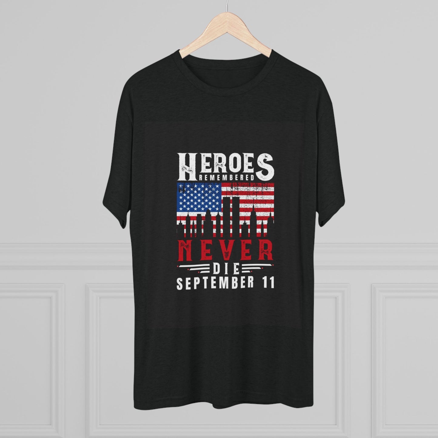 Heroes Remembered 9/11 Unisex Crew Tee, Patriot Tee, Memorial Shirt
