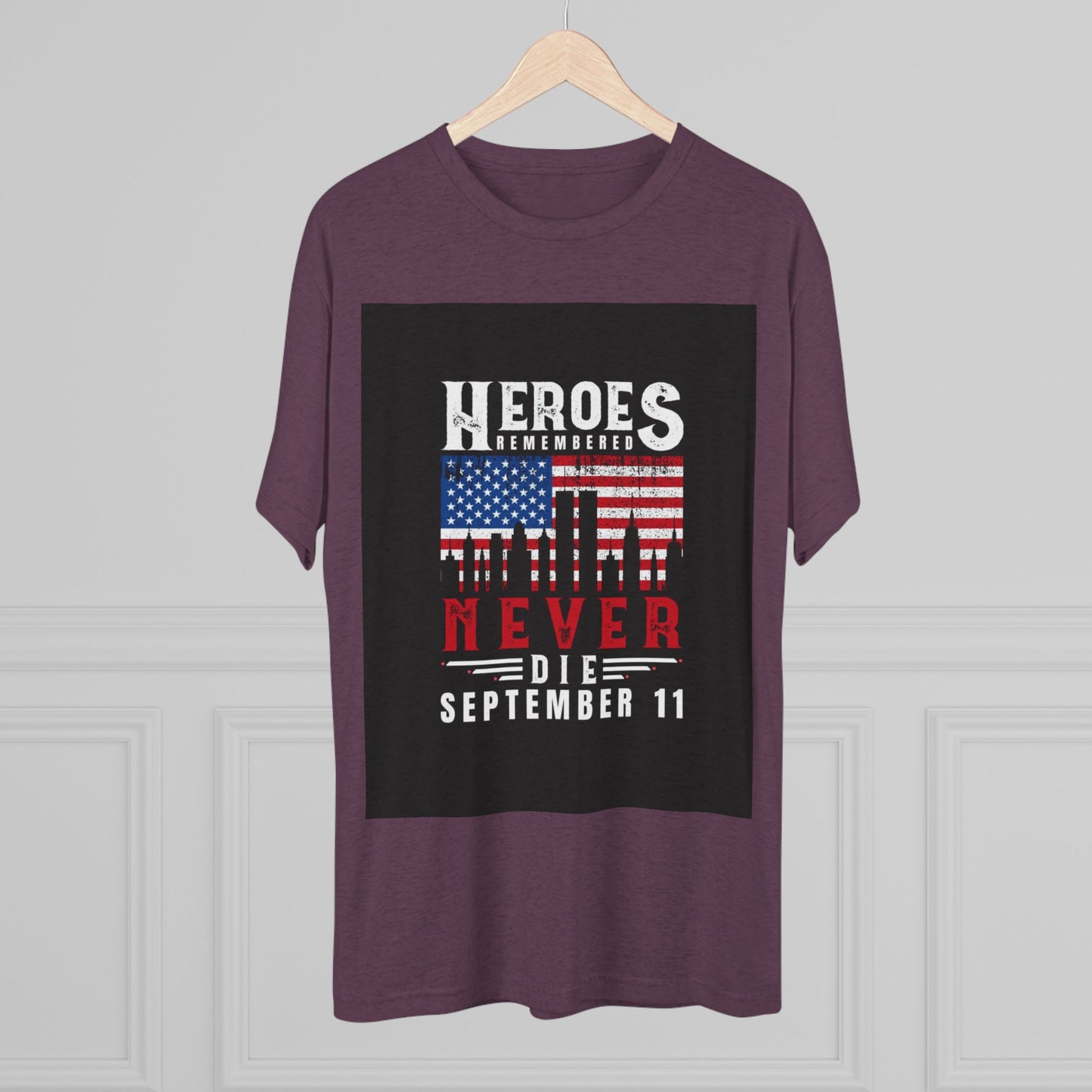 Heroes Remembered 9/11 Unisex Crew Tee, Patriot Tee, Memorial Shirt