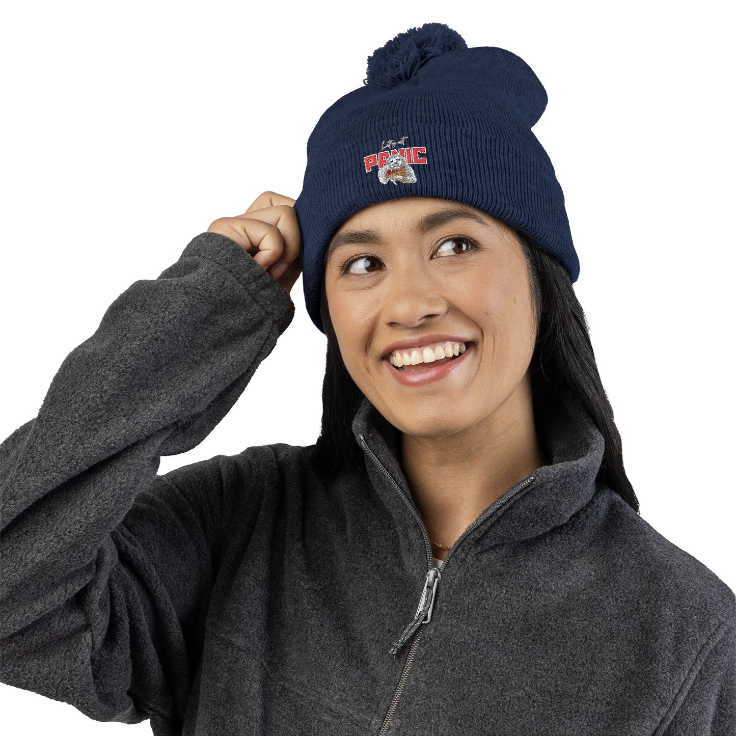 Cozy Embroidered Pom-Pom Cap | Winter Hat, Fashion Accessory