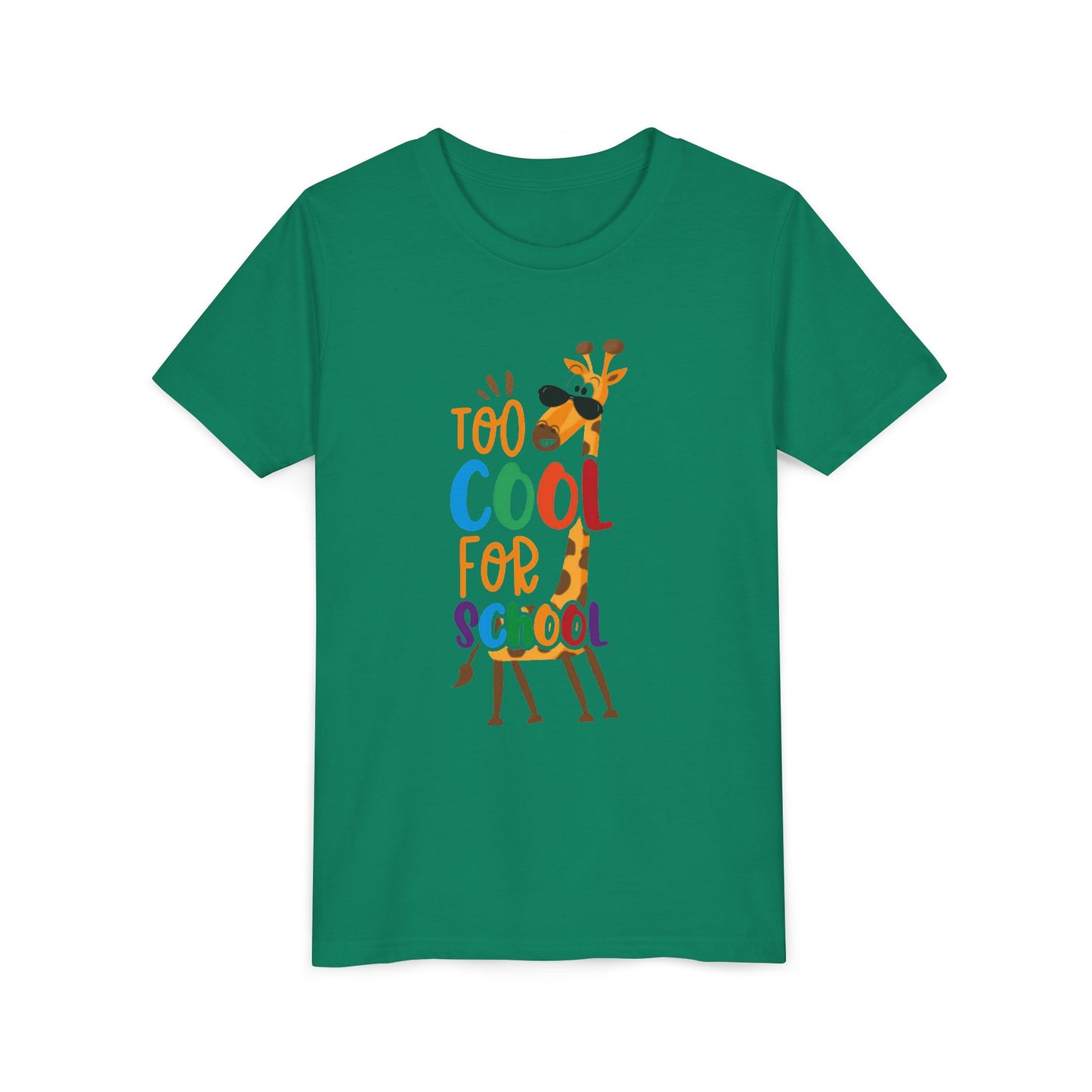 Youth Short Sleeve Tee, 'Too Cool for School' Kids T-shirt, Perfect for Back to School, Casual Wear