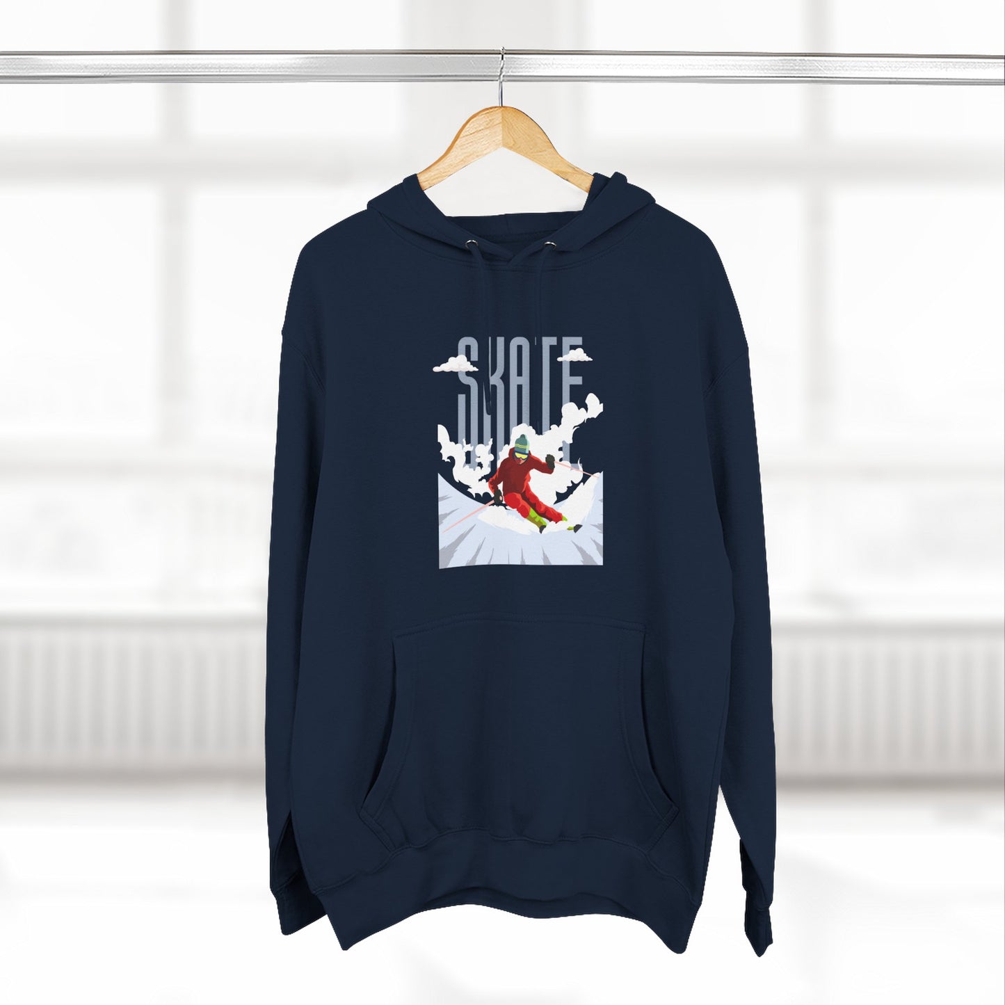 Skiing Fleece Hoodie, Cozy Winter Apparel, Outdoor Sports Gear, Snowboarding Holiday Wear