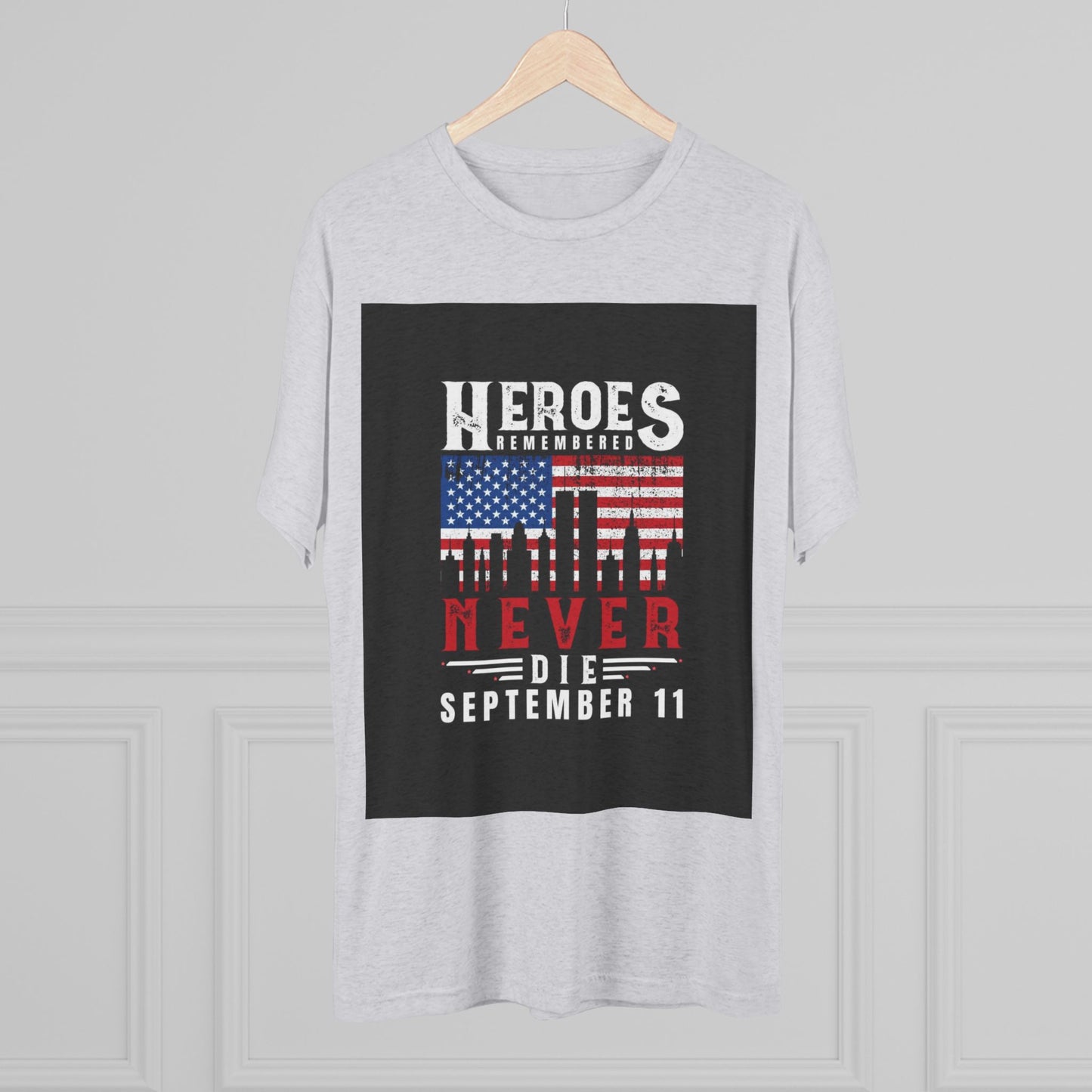 Heroes Remembered 9/11 Unisex Crew Tee, Patriot Tee, Memorial Shirt