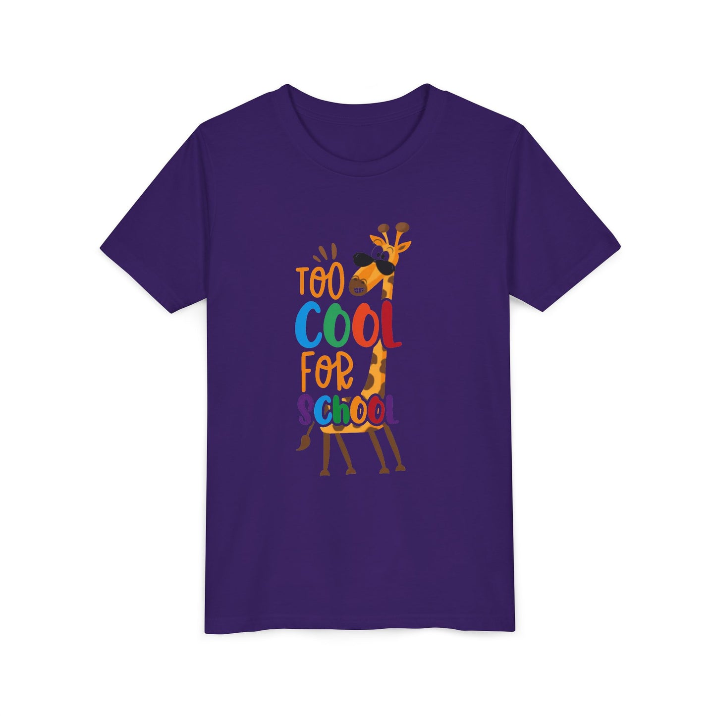 Youth Short Sleeve Tee, 'Too Cool for School' Kids T-shirt, Perfect for Back to School, Casual Wear
