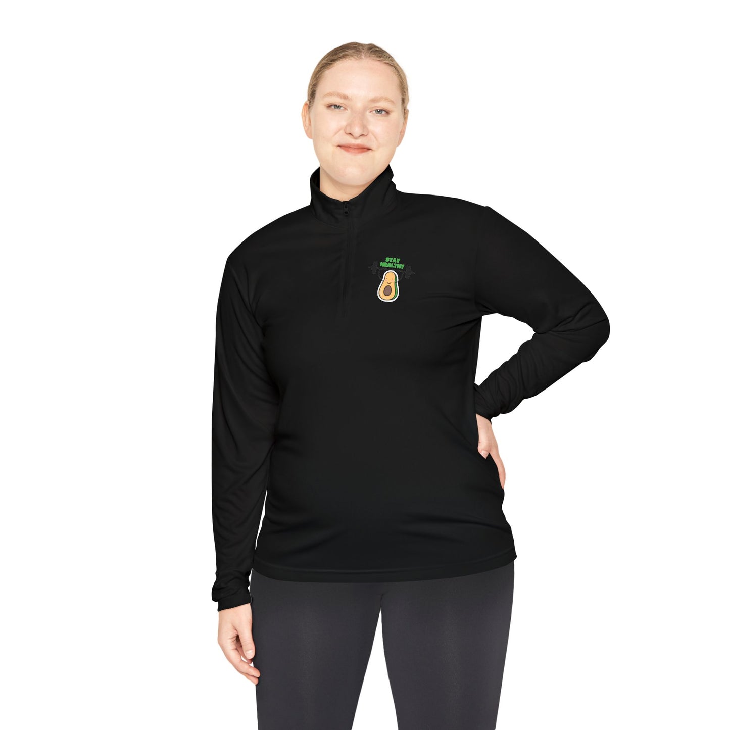 Fitness-Inspired Unisex Quarter-Zip Pullover - Casual Exercise Wear