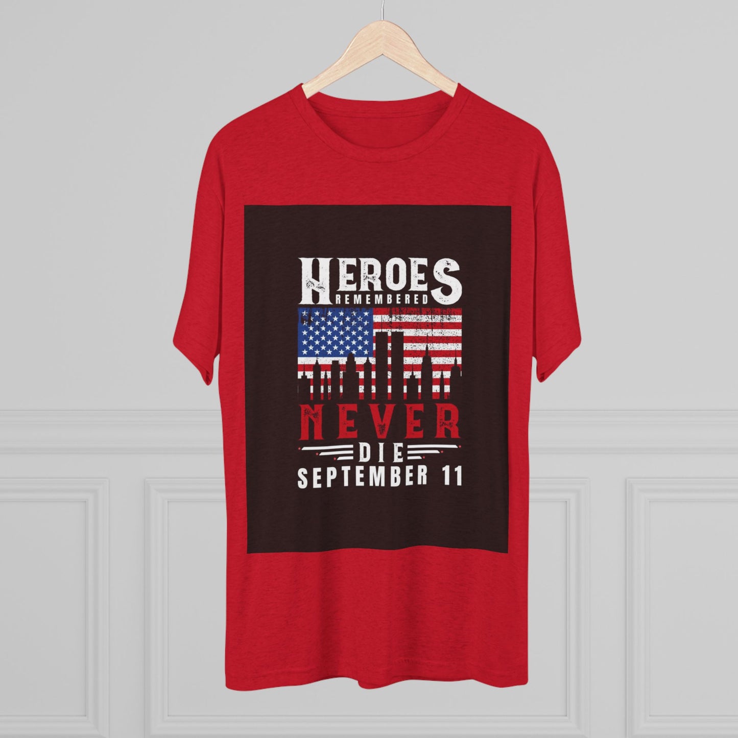 Heroes Remembered 9/11 Unisex Crew Tee, Patriot Tee, Memorial Shirt