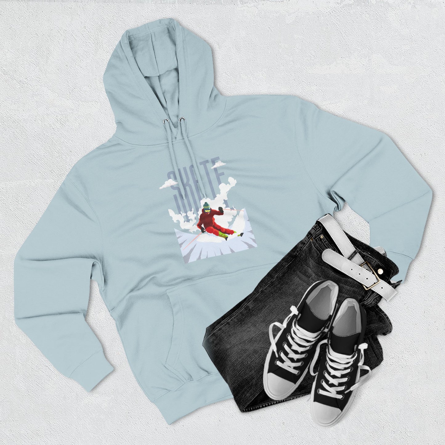 Skiing Fleece Hoodie, Cozy Winter Apparel, Outdoor Sports Gear, Snowboarding Holiday Wear