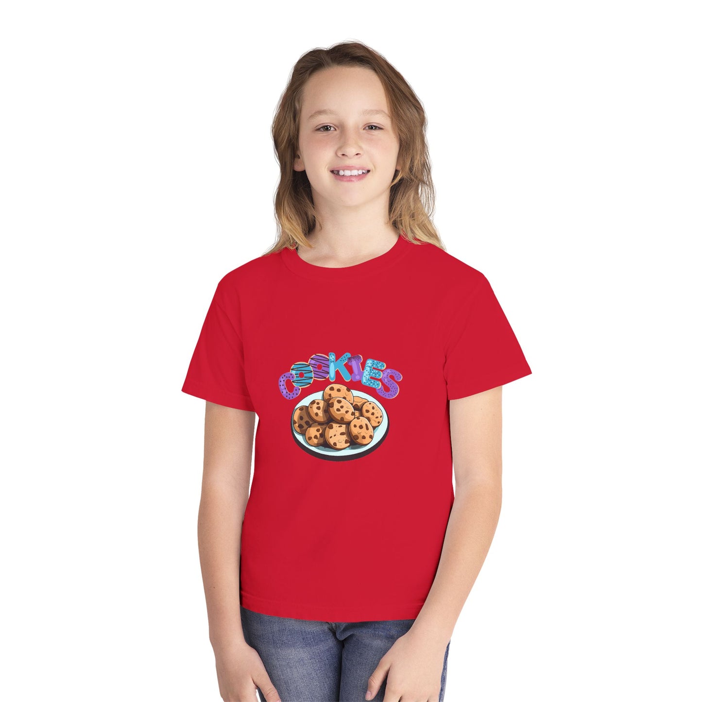 Cookie Lover Youth Tee, Youth Midweight Tee, Sweet Treats Apparel Printify