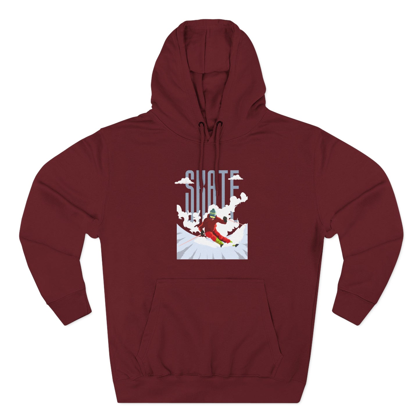Skiing Fleece Hoodie, Cozy Winter Apparel, Outdoor Sports Gear, Snowboarding Holiday Wear