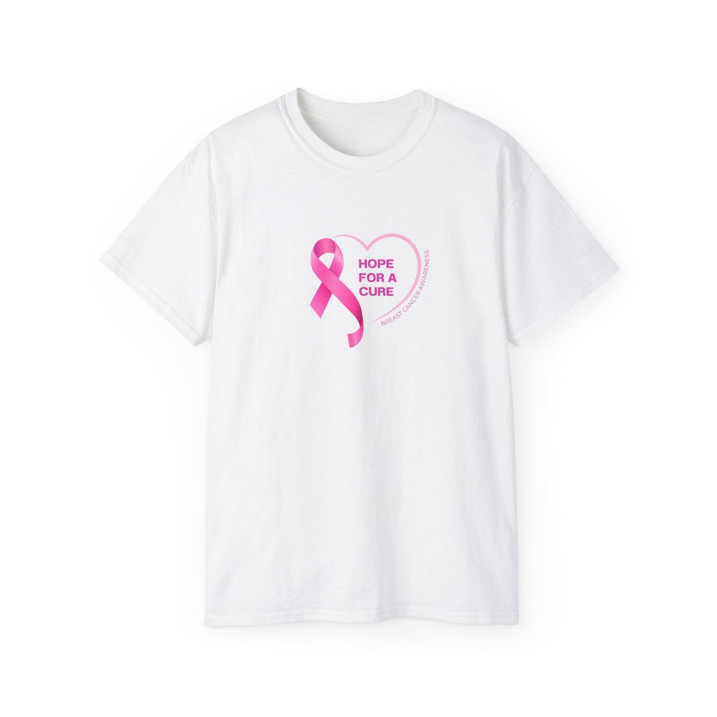 Hope for a Cure Tee, Breast Cancer Awareness Shirt, Cotton T-Shirt