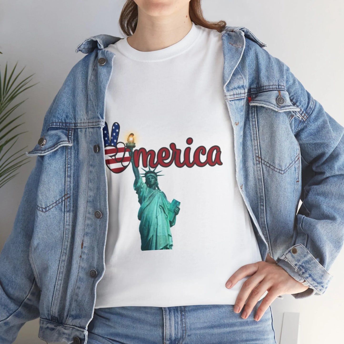 Patriotic Peace Tee, Unisex Cotton T-Shirt, Casual Wear, Gift for Americans Printify Patriotic Peace Tee, Unisex Cotton T-Shirt, Casual Wear, Gift for Americans Printify