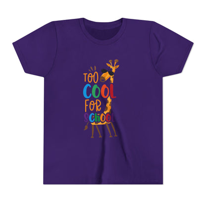 Youth Short Sleeve Tee, 'Too Cool for School' Kids T-shirt, Perfect for Back to School, Casual Wear Printify