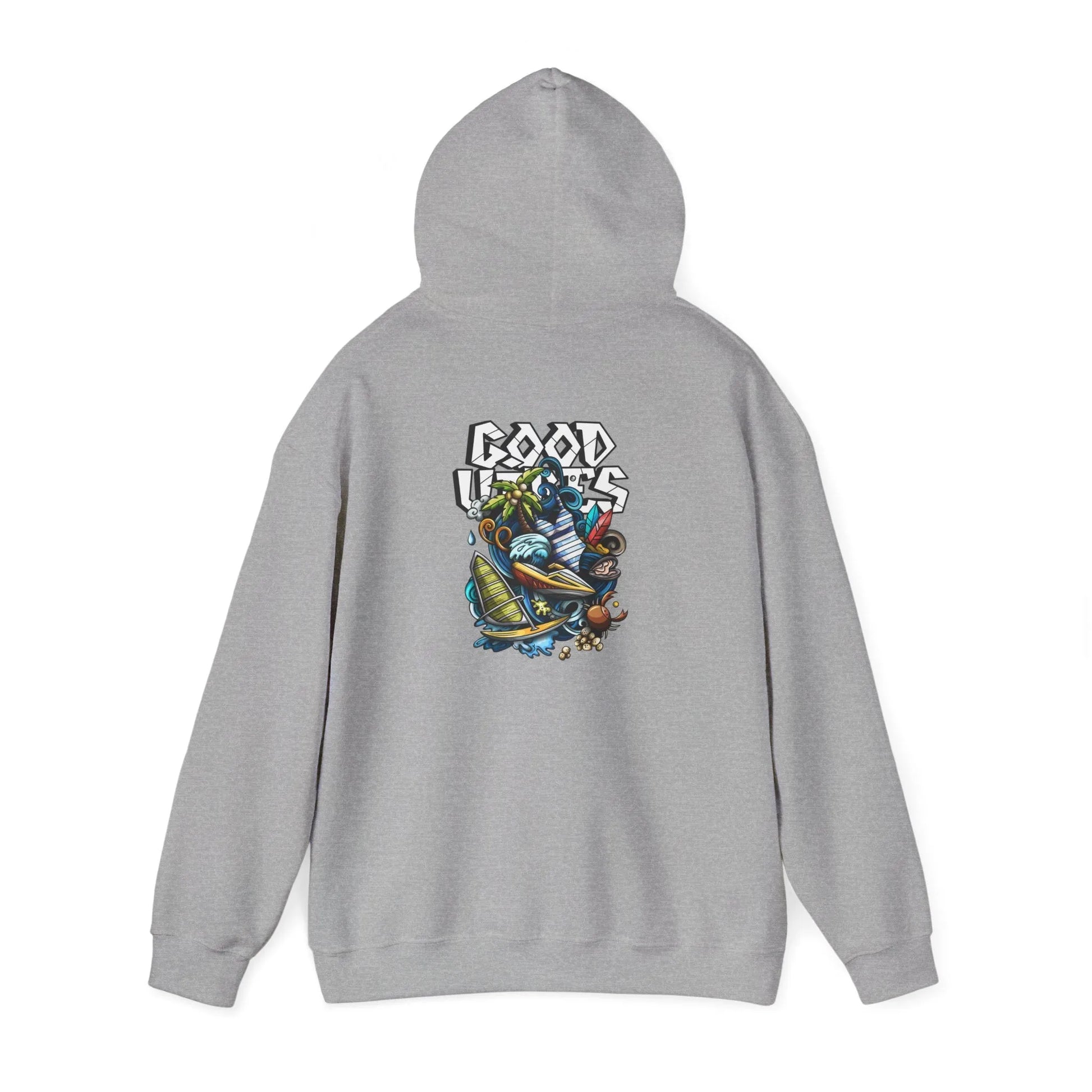 Good Vibes Graffiti Hoodie Sweatshirt, Cozy, Casual Gift, Relaxation Apparel Printify Good Vibes Graffiti Hoodie Sweatshirt, Cozy, Casual Gift, Relaxation Apparel Printify