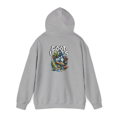 Good Vibes Graffiti Hoodie Sweatshirt, Cozy, Casual Gift, Relaxation Apparel Printify Good Vibes Graffiti Hoodie Sweatshirt, Cozy, Casual Gift, Relaxation Apparel Printify