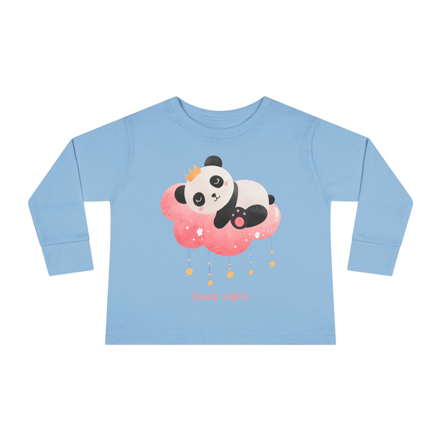 Cute Panda Toddler Long Sleeve Tee, Toddler Apparel, Goodnight Tee