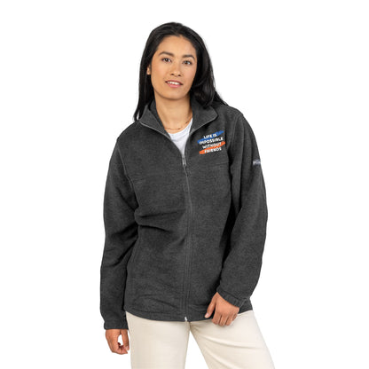 Cozy Embroidered Fleece Jacket| Perfect Gift for Holidays, Unisex Warm Jacket