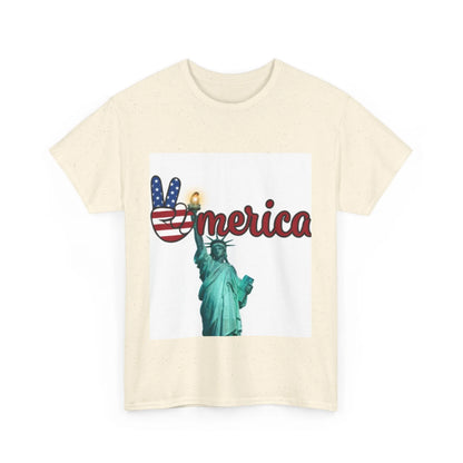 Patriotic Peace Tee, Unisex Cotton T-Shirt, Casual Wear, Gift for Americans Printify Patriotic Peace Tee, Unisex Cotton T-Shirt, Casual Wear, Gift for Americans Printify