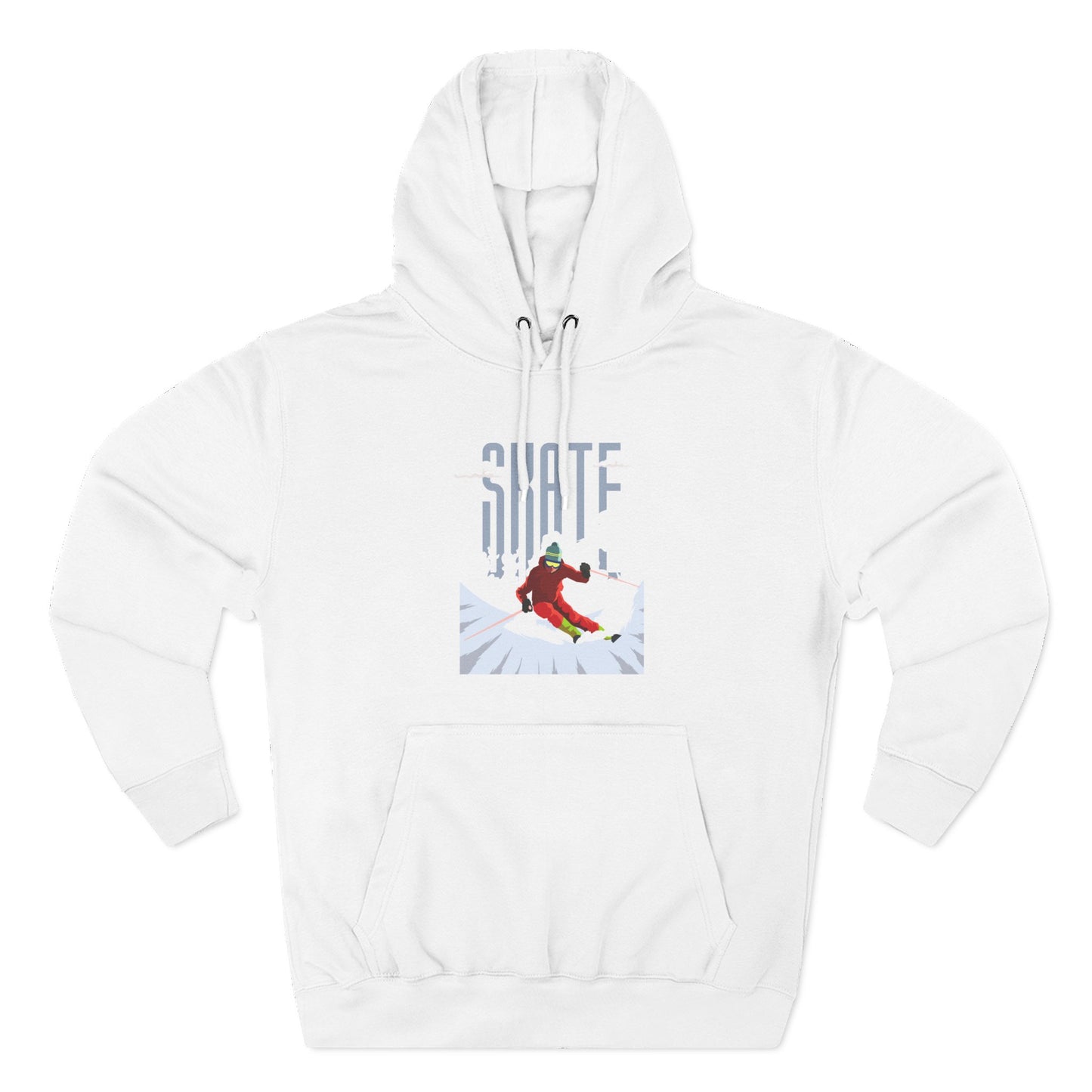 Skiing Fleece Hoodie, Cozy Winter Apparel, Outdoor Sports Gear, Snowboarding Holiday Wear Printify