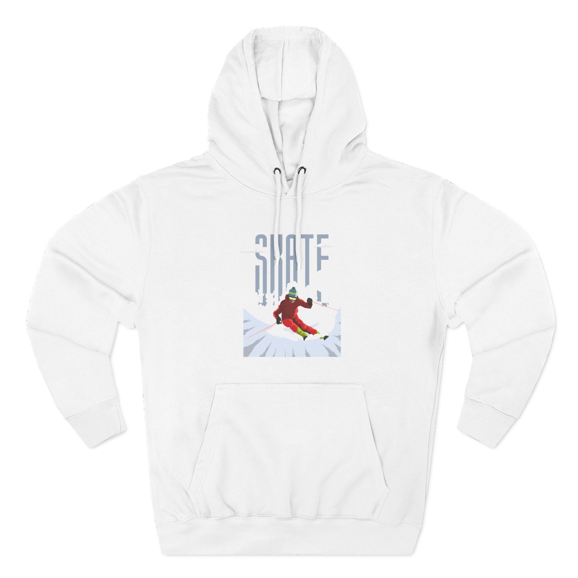 Skiing Fleece Hoodie, Cozy Winter Apparel, Outdoor Sports Gear, Snowboarding Holiday Wear Printify