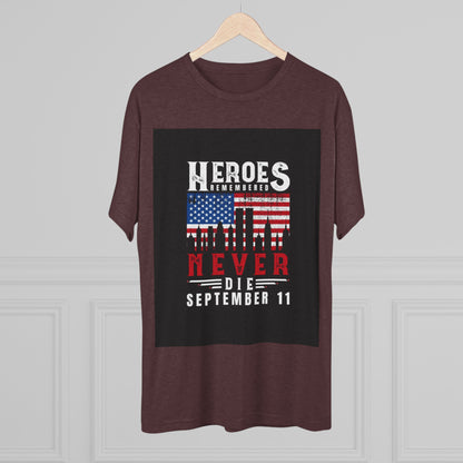 Heroes Remembered 9/11 Unisex Crew Tee, Patriot Tee, Memorial Shirt