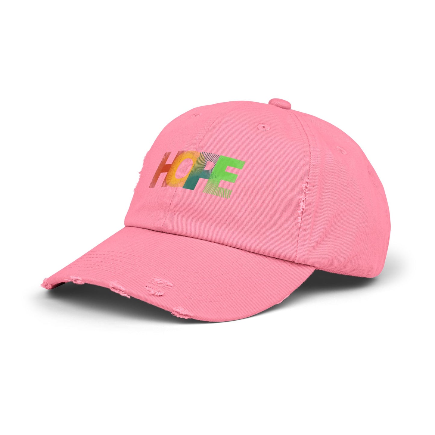 Unisex Distressed Cap with 'HOPE' Design - Trendy Adjustable Hat for Everyday Wear