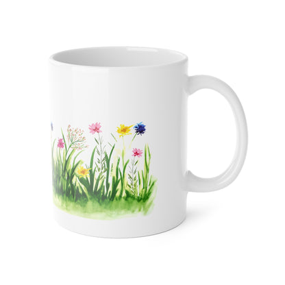 Floral Mug - Hand-painted Spring Design, Botanical Décor,Tea Time Favorite Printify