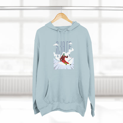 Skiing Fleece Hoodie, Cozy Winter Apparel, Outdoor Sports Gear, Snowboarding Holiday Wear