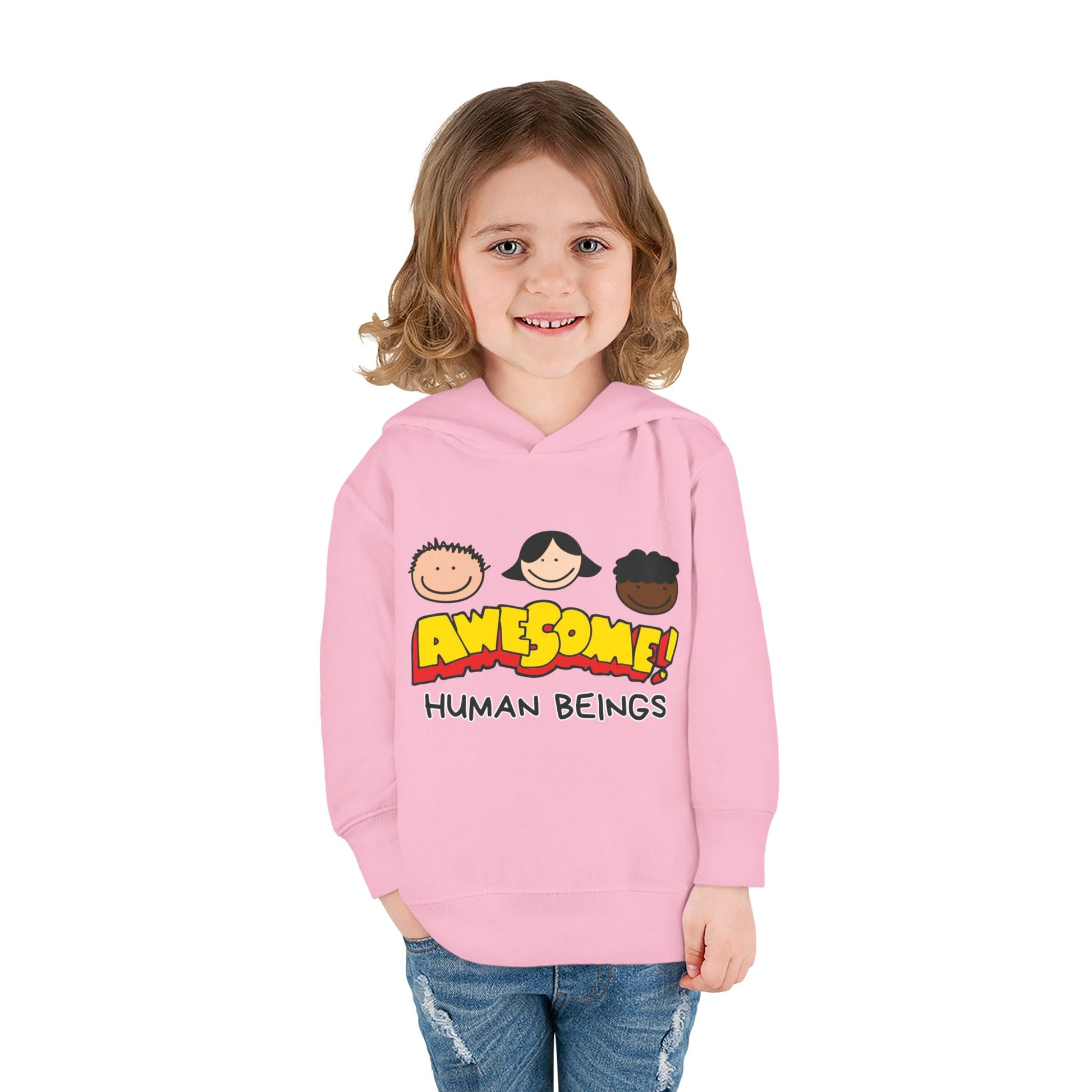 Awesome! Toddler Pullover Fleece Hoodie, Cute Toddler Sweatshirt, Gift for Kids Printify