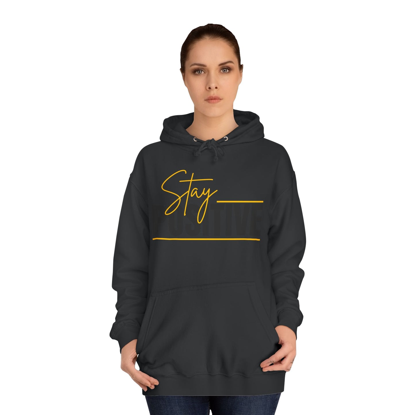 Positive Vibes Unisex College Hoodie, Cozy Sweatshirt