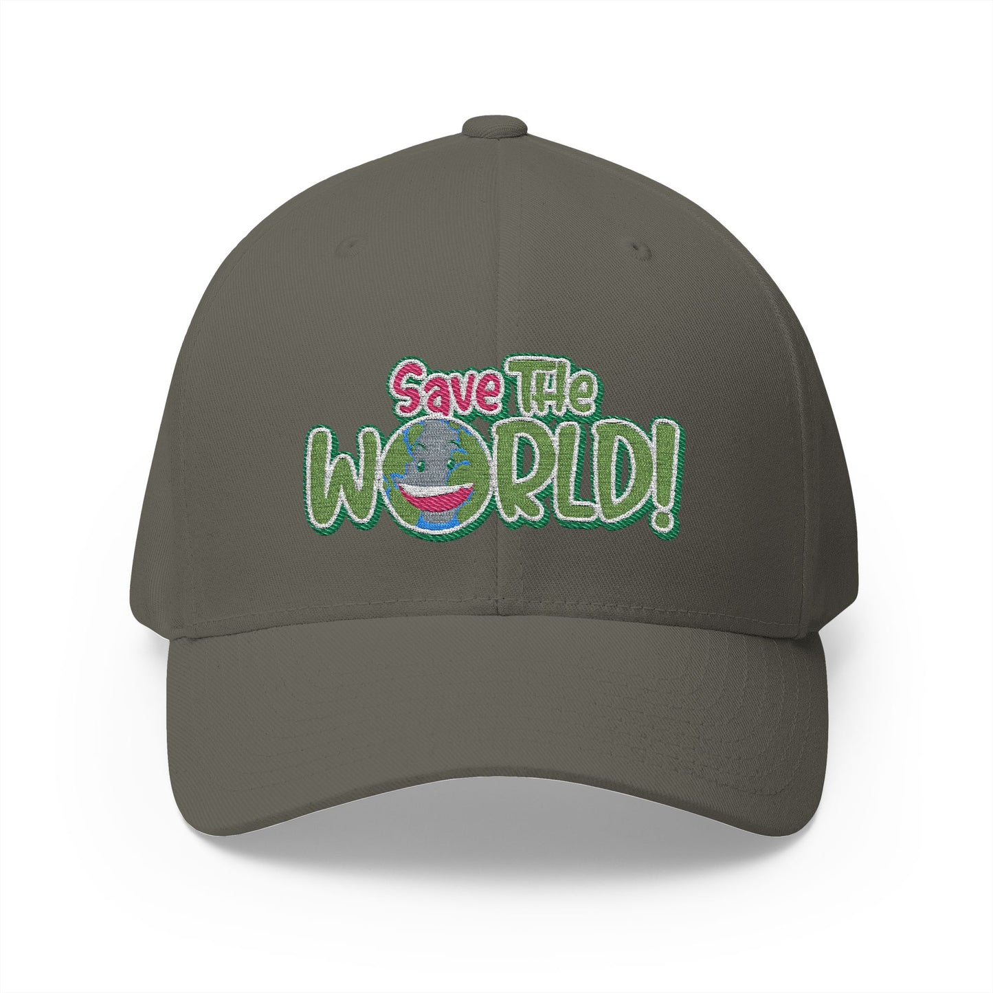 Eco-Friendly 'Save The World' Embroidered Cap, Sustainable Gift, Casual Style, Trendy Headwear