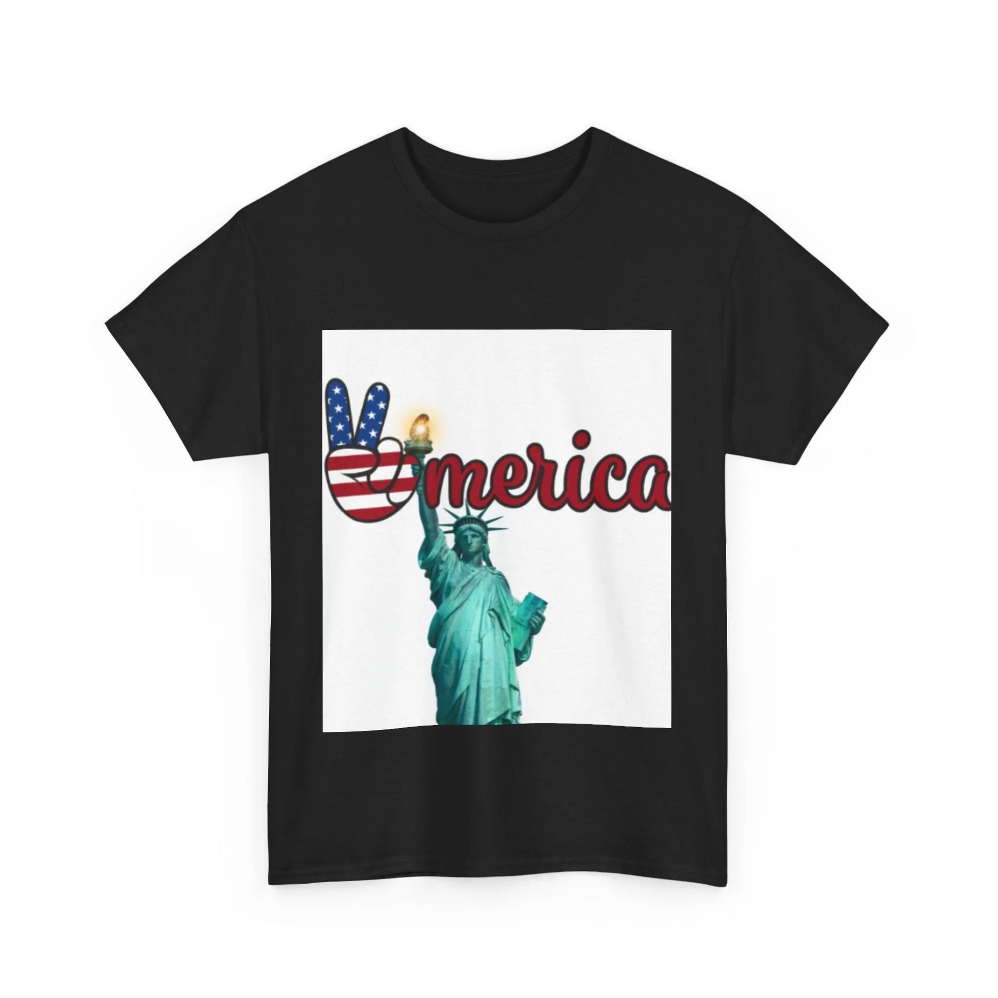 Patriotic Peace Tee, Unisex Cotton T-Shirt, Casual Wear, Gift for Americans Printify Patriotic Peace Tee, Unisex Cotton T-Shirt, Casual Wear, Gift for Americans Printify